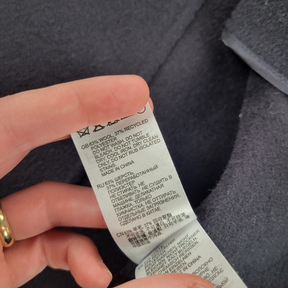 Reiss Bridget Wool Blend Blindseam Coat Black Waist Tie Size 12 Classic Designer - Picture 8 of 12